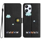 For Xiaomi Redmi 12 4G Cartoon Cats Leather Phone Case(Black) - 1