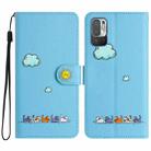 For Xiaomi Redmi Note 10 JE Cartoon Cats Leather Phone Case(Blue) - 1