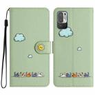 For Xiaomi Redmi Note 10 JE Cartoon Cats Leather Phone Case(Green) - 1