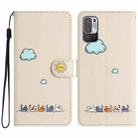 For Xiaomi Redmi Note 10 JE Cartoon Cats Leather Phone Case(Beige White) - 1