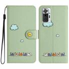 For Xiaomi Redmi Note 10 Pro 4G Cartoon Cats Leather Phone Case(Green) - 1