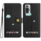 For Xiaomi Redmi Note 10 Pro 4G Cartoon Cats Leather Phone Case(Black) - 1