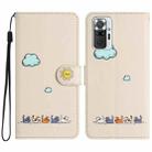 For Xiaomi Redmi Note 10 Pro 4G Cartoon Cats Leather Phone Case(Beige White) - 1