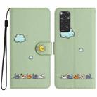 For Xiaomi Redmi Note 11s Cartoon Cats Leather Phone Case(Green) - 1