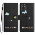 For Xiaomi Redmi Note 11s Cartoon Cats Leather Phone Case(Black) - 1