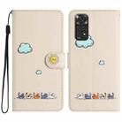 For Xiaomi Redmi Note 11s Cartoon Cats Leather Phone Case(Beige White) - 1