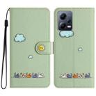 For Xiaomi Redmi Note 12 Pro 5G Global Cartoon Cats Leather Phone Case(Green) - 1