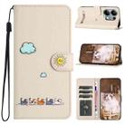 For Xiaomi Redmi Note 13 Pro 4G Cartoon Cats Leather Phone Case(Beige White) - 1