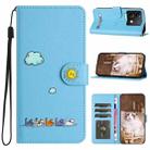 For Xiaomi Redmi Note 13 4G Cartoon Cats Leather Phone Case(Blue) - 1