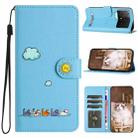 For Xiaomi Poco X6 Pro Cartoon Cats Leather Phone Case(Blue) - 1