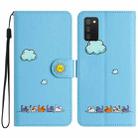 For Samsung Galaxy A03s Cartoon Cats Leather Phone Case(Blue) - 1