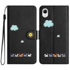 For Samsung Galaxy A22e / A23 5G JE Cartoon Cats Leather Phone Case(Black) - 1
