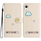 For Samsung Galaxy A22e / A23 5G JE Cartoon Cats Leather Phone Case(Beige White) - 1