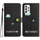 For Samsung Galaxy A52 5G / 4G Cartoon Cats Leather Phone Case(Black) - 1