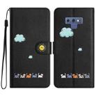 For Samsung Galaxy Note9 Cartoon Cats Leather Phone Case(Black) - 1