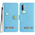For Samsung Galaxy Note10+ Cartoon Cats Leather Phone Case(Blue) - 1