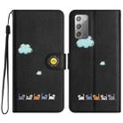 For Samsung Galaxy Note20 Cartoon Cats Leather Phone Case(Black) - 1