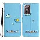 For Samsung Galaxy Note20 Ultra Cartoon Cats Leather Phone Case(Blue) - 1