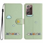 For Samsung Galaxy Note20 Ultra Cartoon Cats Leather Phone Case(Green) - 1
