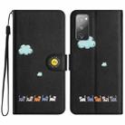 For Samsung Galaxy S20 FE Cartoon Cats Leather Phone Case(Black) - 1