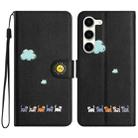 For Samsung Galaxy S23+ 5G Cartoon Cats Leather Phone Case(Black) - 1