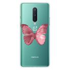 For OnePlus 8 Shockproof Painted Transparent TPU Protective Case(Red Butterfly) - 1