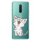 For OnePlus 8 Shockproof Painted Transparent TPU Protective Case(Laughing Cat) - 1