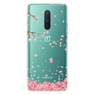 For OnePlus 8 Shockproof Painted Transparent TPU Protective Case(Cherry Blossoms Fall) - 1