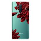 For OnePlus 8 Pro Shockproof Painted Transparent TPU Protective Case(Red Flower) - 1