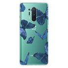 For OnePlus 8 Pro Shockproof Painted Transparent TPU Protective Case(Blue Butterfly) - 1