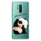 For OnePlus 8 Pro Shockproof Painted Transparent TPU Protective Case(Tilted Head Panda) - 1