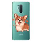 For OnePlus 8 Pro Shockproof Painted Transparent TPU Protective Case(Love Corgi) - 1