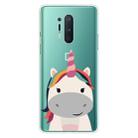 For OnePlus 8 Pro Shockproof Painted Transparent TPU Protective Case(Fat Unicorn) - 1