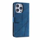 For iPhone 16 Pro Max Skin Feel Splicing Leather Phone Case(Blue) - 3