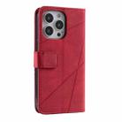 For iPhone 16 Pro Max Skin Feel Splicing Leather Phone Case(Red) - 3