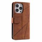 For iPhone 16 Pro Max Skin Feel Splicing Leather Phone Case(Brown) - 3