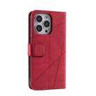 For iPhone 16 Pro Skin Feel Splicing Leather Phone Case(Red) - 3