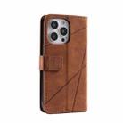 For iPhone 16 Pro Skin Feel Splicing Leather Phone Case(Brown) - 3