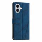 For iPhone 16 Plus Skin Feel Splicing Leather Phone Case(Blue) - 3