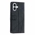 For iPhone 16 Plus Skin Feel Splicing Leather Phone Case(Black) - 3