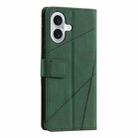 For iPhone 16 Plus Skin Feel Splicing Leather Phone Case(Green) - 3