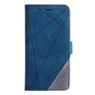 For iPhone 16 Skin Feel Splicing Leather Phone Case(Blue) - 2