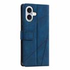 For iPhone 16 Skin Feel Splicing Leather Phone Case(Blue) - 3