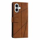 For iPhone 16 Skin Feel Splicing Leather Phone Case(Brown) - 3
