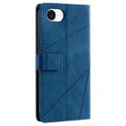 For iPhone 16e Skin Feel Splicing Leather Phone Case(Blue) - 3