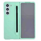 For Samsung Galaxy Fold5 Integrated PC Phone Case with Stylus(Mint Green) - 1