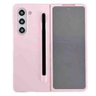 For Samsung Galaxy Fold5 Integrated PC Phone Case with Stylus(Pink) - 1