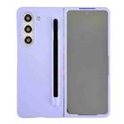 For Samsung Galaxy Fold5 Integrated PC Phone Case with Stylus(Sakura Purple) - 1