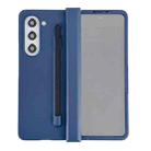 For Samsung Galaxy Fold5 3 in 1 Integrated PC Phone Case with Stylus(Klein Blue) - 1