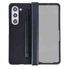 For Samsung Galaxy Fold5 3 in 1 Integrated PC Phone Case with Stylus(Black) - 1